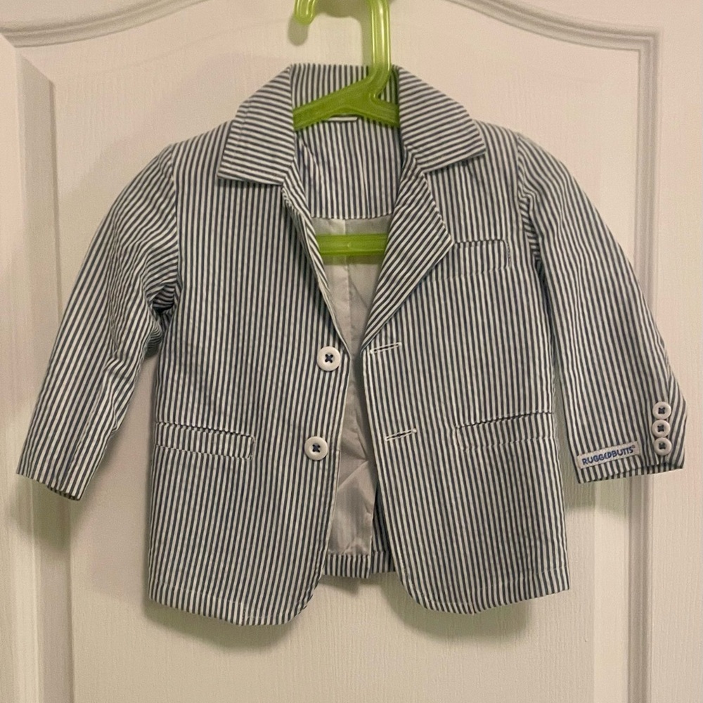Toddler Seersucker Blazer - Blue and White (18–24M)